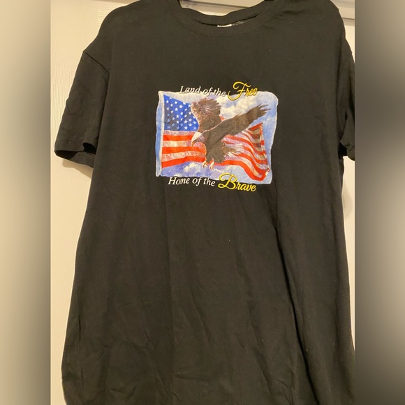 Large Patriotic Tee Shirt- “Land of the Free, Home of the Brave” - Picture 2 of 5